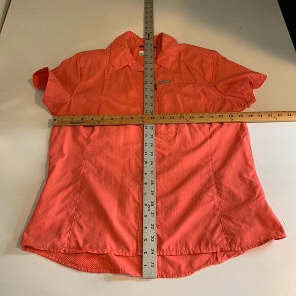 Columbia Shirt Womens L Large Nectarine Silver Ridge 2.0 Short Sleeve Button Up - Picture 8 of 12